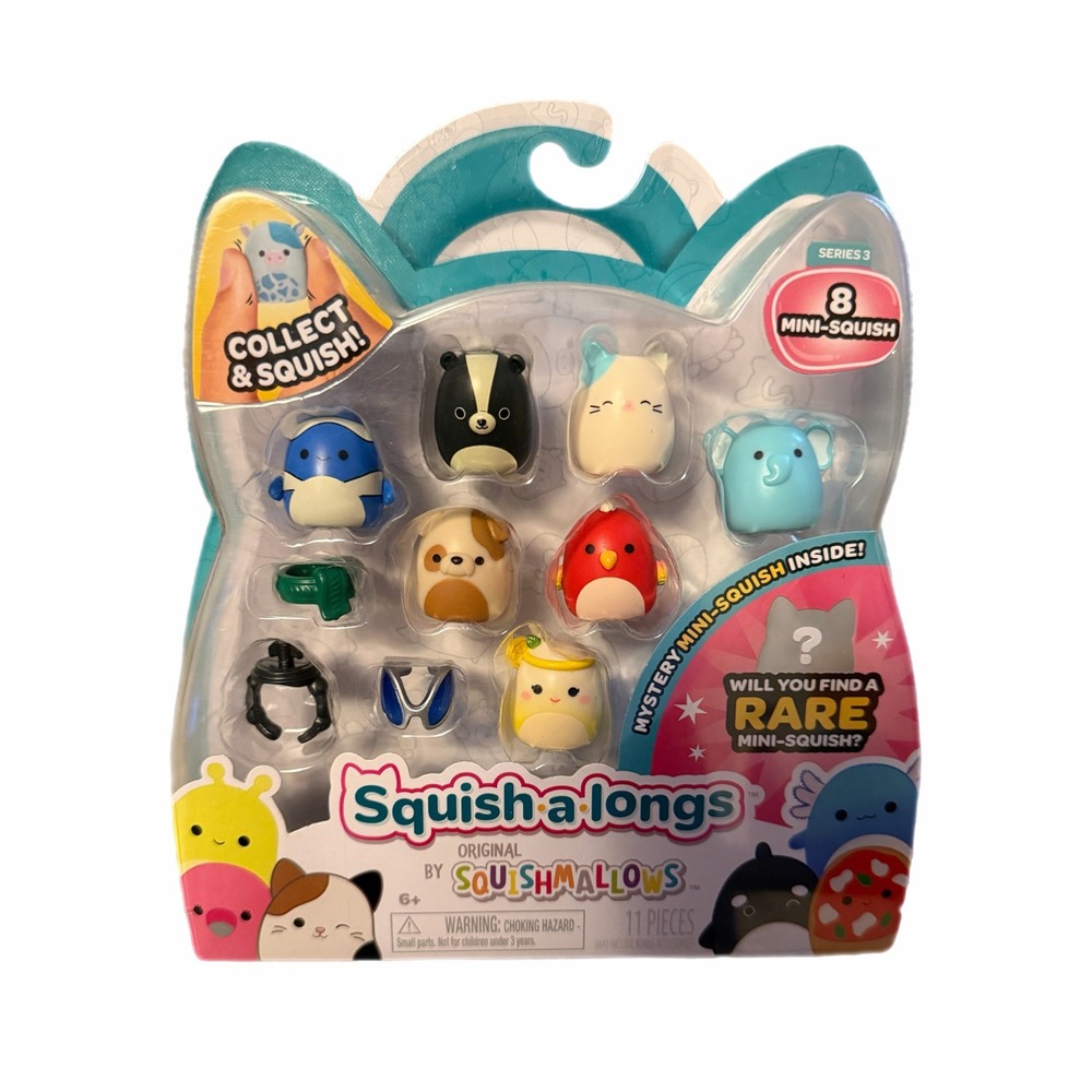 Squishmallows Squish-a-longs Series 3 Mini-Squish 8 Pack Mystery Rare Figure